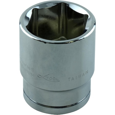 K-Tool International 1/2" Drive, 1" SAE Socket, 6 Points, Chrome, Stan, 6 pt., 1/2"Dr, 1 KTI-23132